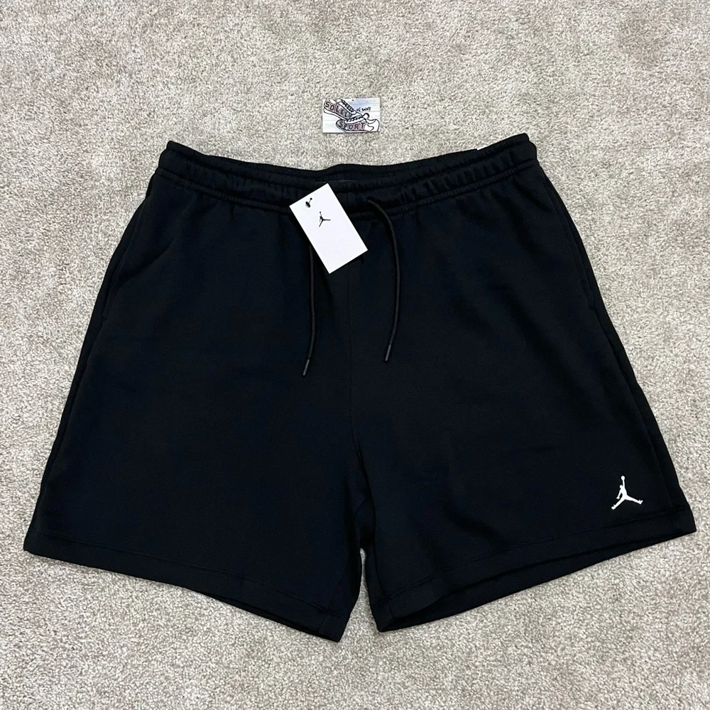 New Nike Air Jordan Fleece Shorts Black White Basketball Active Sportswear Mens